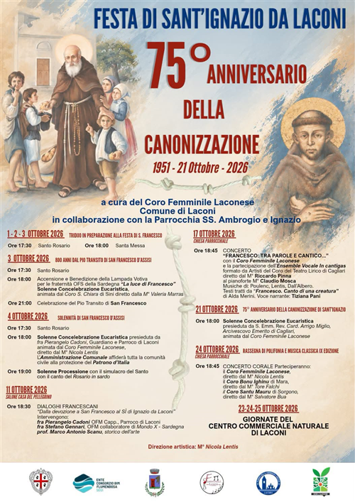 75°Anniversario della Canonizzazione di Sant'Ignazio da Laconi