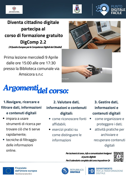 "Punto Digitale Facile" è attivo il servizio di facilitazione digitale per i cittadini